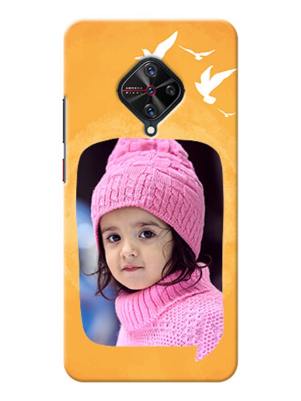 Custom Vivo S1 Pro Phone Covers: Water Color Design with Bird Icons