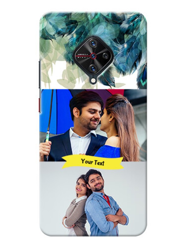 Custom Vivo S1 Pro Phone Cases: Image with Boho Peacock Feather Design