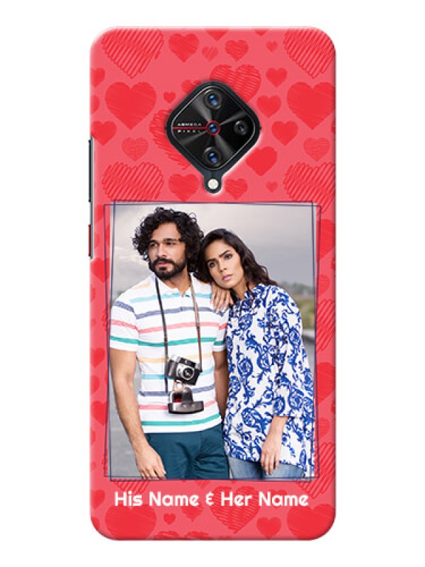 Custom Vivo S1 Pro Mobile Back Covers: with Red Heart Symbols Design