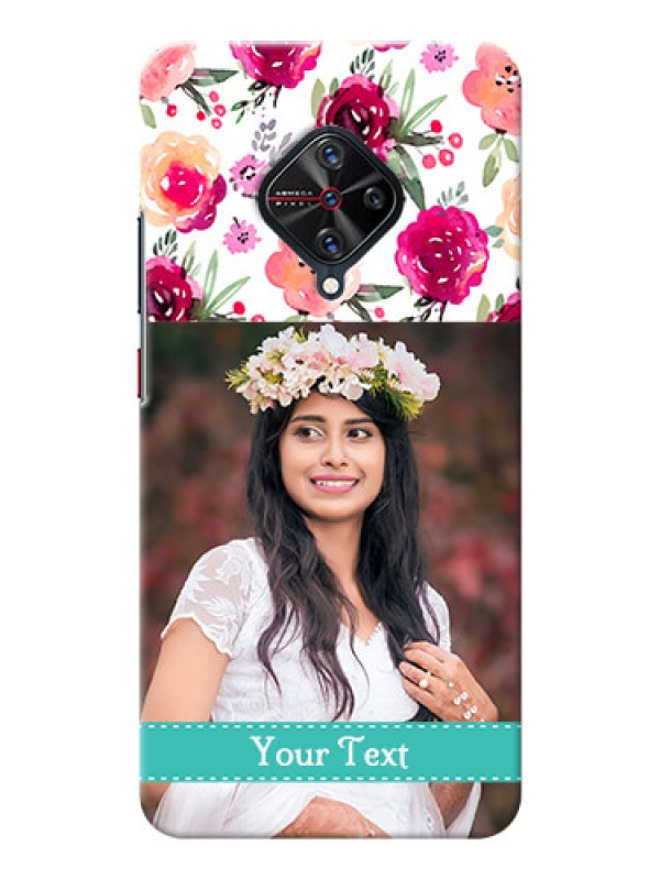 Custom Vivo S1 Pro Personalized Mobile Cases: Watercolor Floral Design