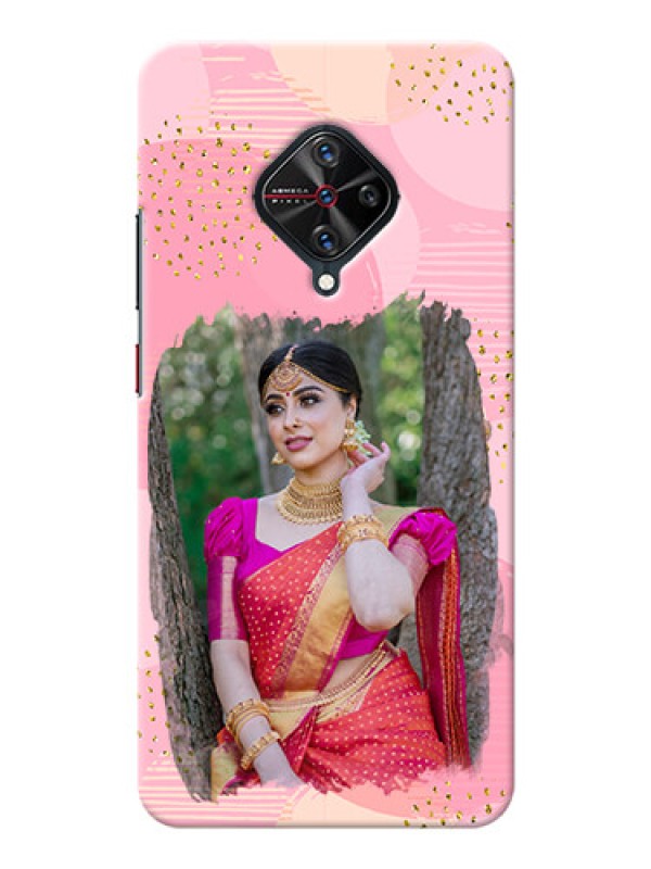 Custom Vivo S1 Pro Phone Covers for Girls: Gold Glitter Splash Design