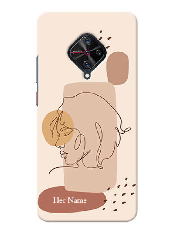Custom Vivo S1 Pro Custom Phone Covers: Calm Woman line art Design