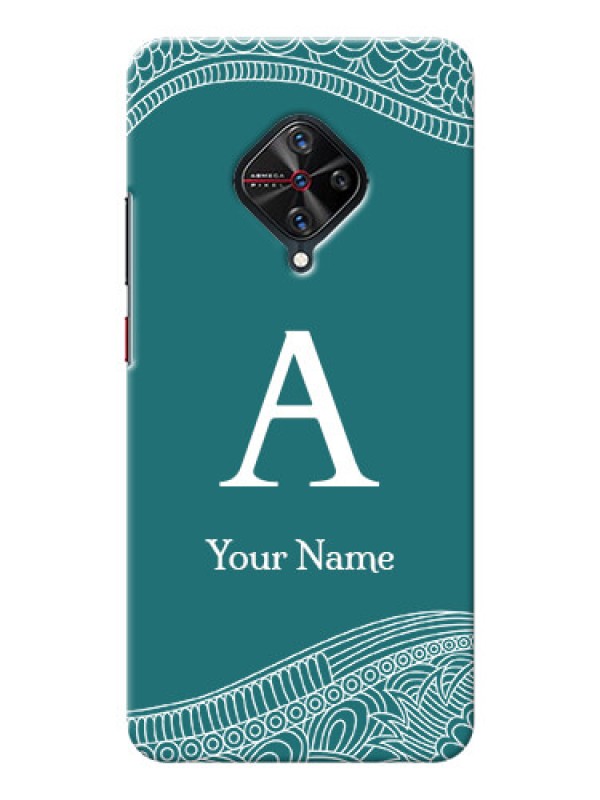 Custom Vivo S1 Pro Mobile Back Covers: line art pattern with custom name Design