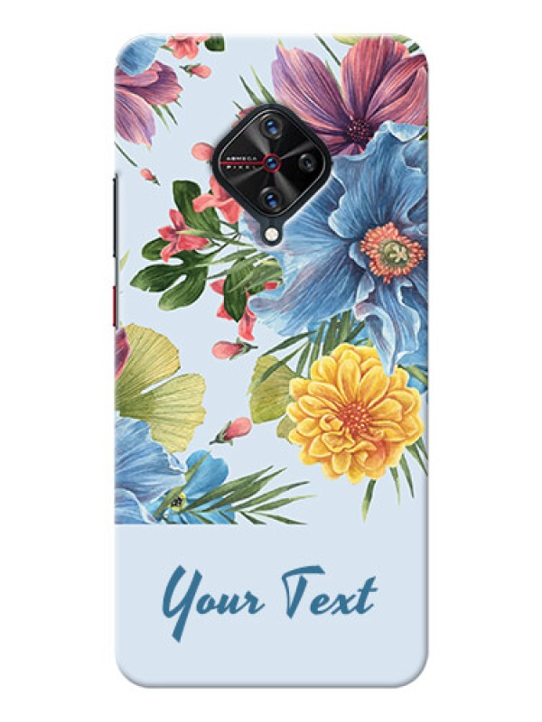 Custom Vivo S1 Pro Custom Phone Cases: Stunning Watercolored Flowers Painting Design