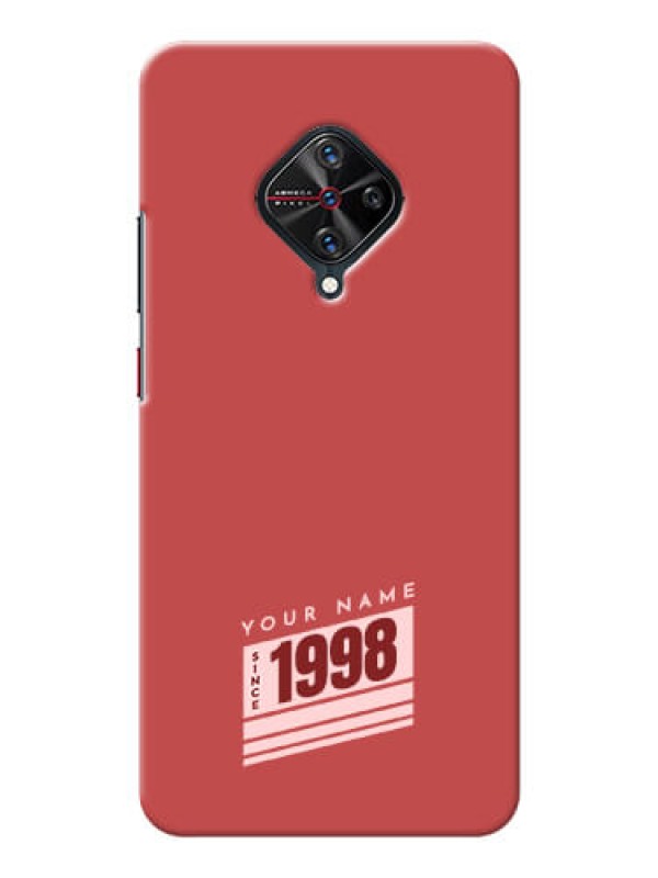 Custom Vivo S1 Pro Phone Back Covers: Red custom year of birth Design