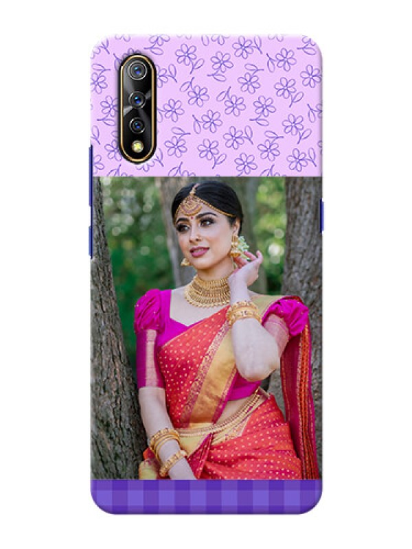 Custom Vivo S1 Mobile Cases: Purple Floral Design