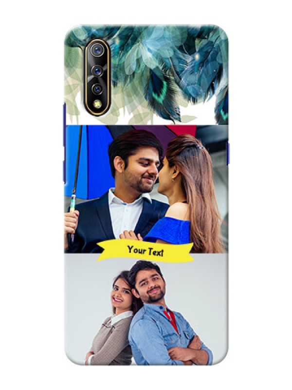 Custom Vivo S1 Phone Cases: Image with Boho Peacock Feather Design