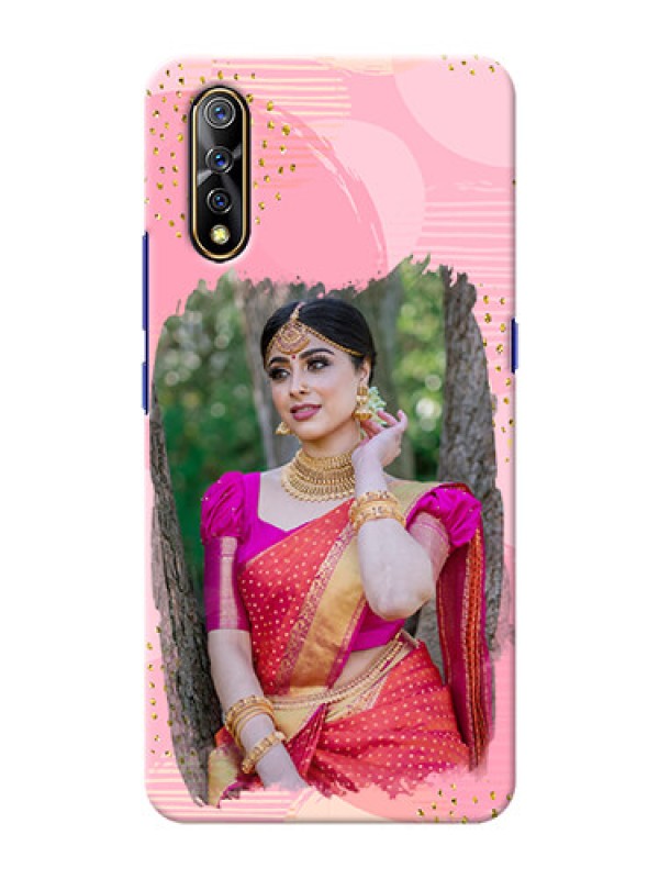 Custom Vivo S1 Phone Covers for Girls: Gold Glitter Splash Design