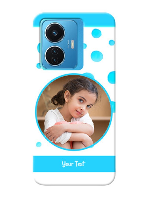 Custom Vivo T1 44W 4G Custom Phone Covers: Blue Bubbles Pattern Design