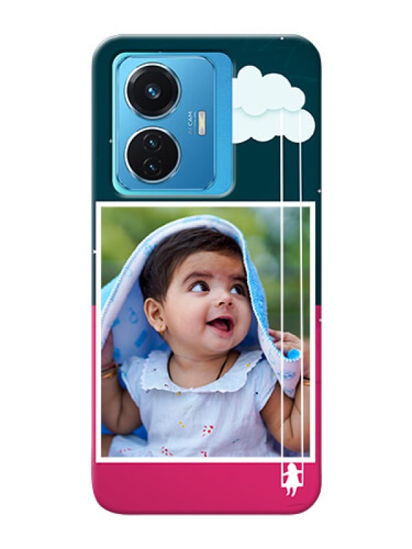 Custom Vivo T1 44W 4G custom phone covers: Cute Girl with Cloud Design