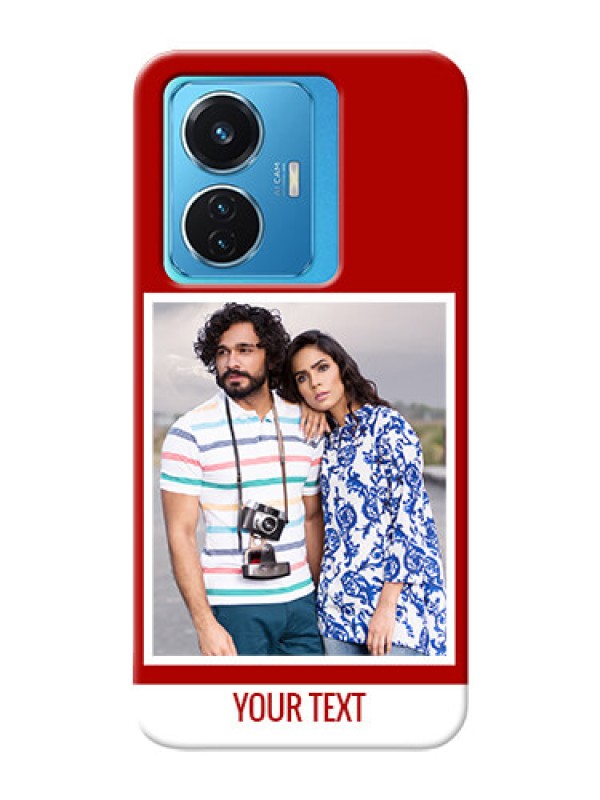 Custom Vivo T1 44W 4G mobile phone covers: Simple Red Color Design