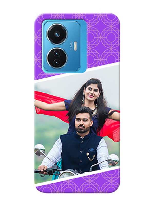 Custom Vivo T1 44W 4G mobile back covers online: violet Pattern Design