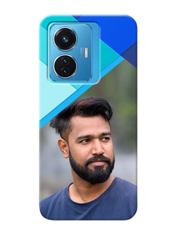 Custom Vivo T1 44W 4G Phone Cases Online: Blue Abstract Cover Design