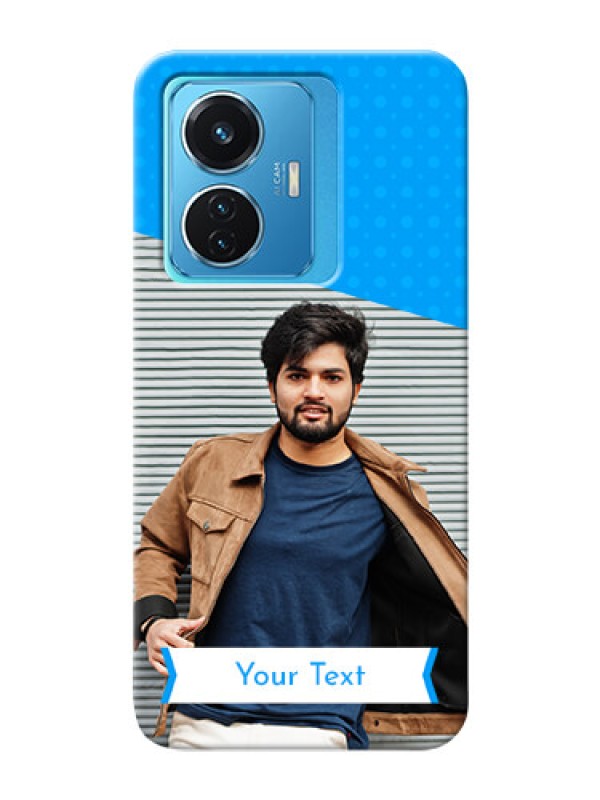 Custom Vivo T1 44W 4G Personalized Mobile Covers: Simple Blue Color Dotted Design