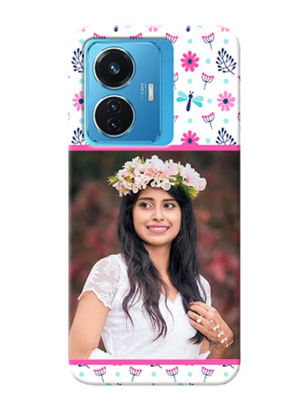 Custom Vivo T1 44W 4G Mobile Covers: Colorful Flower Design