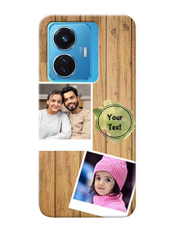 Custom Vivo T1 44W 4G Custom Mobile Phone Covers: Wooden Texture Design