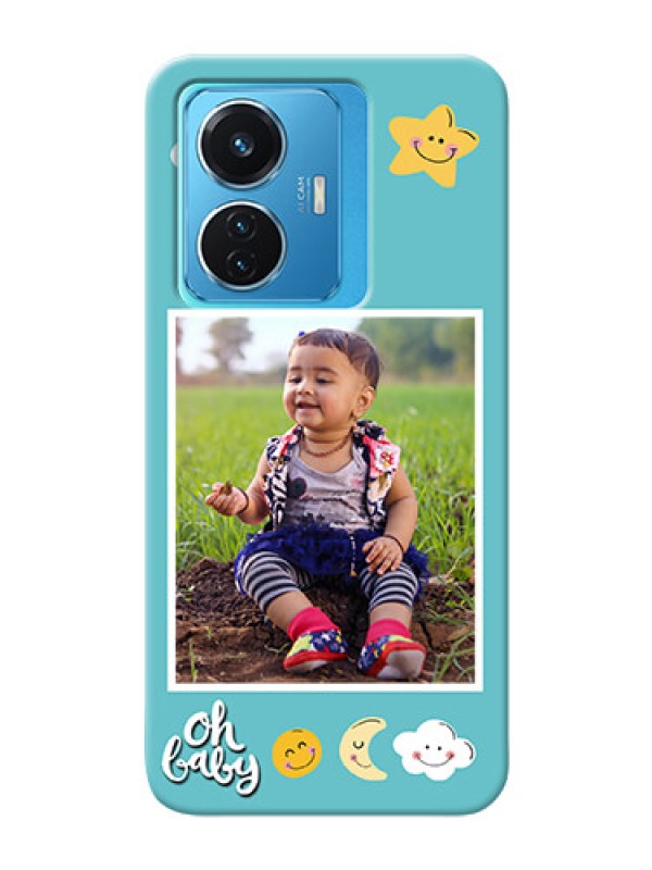 Custom Vivo T1 44W 4G Personalised Phone Cases: Smiley Kids Stars Design
