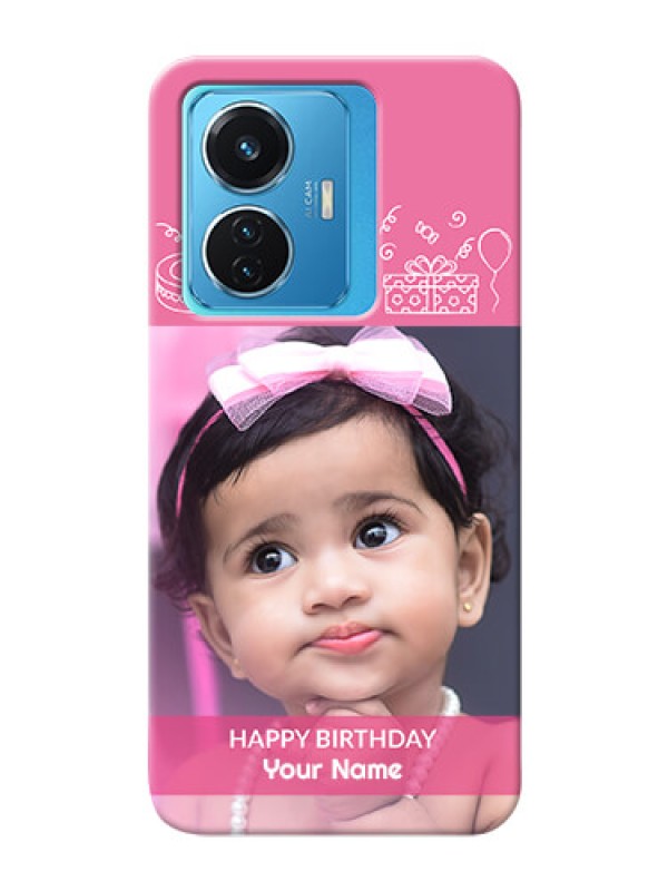 Custom Vivo T1 44W 4G Custom Mobile Cover with Birthday Line Art Design