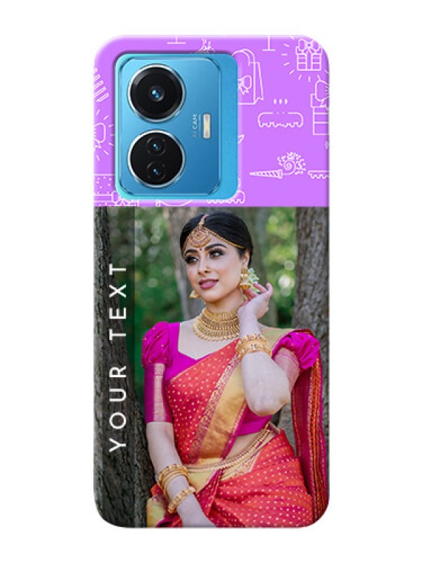 Custom Vivo T1 44W 4G Personalized Phone Cases: Birthday Icons Design