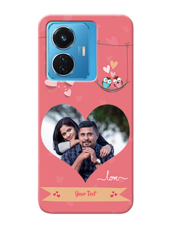 Custom Vivo T1 44W 4G custom phone covers: Peach Color Love Design 