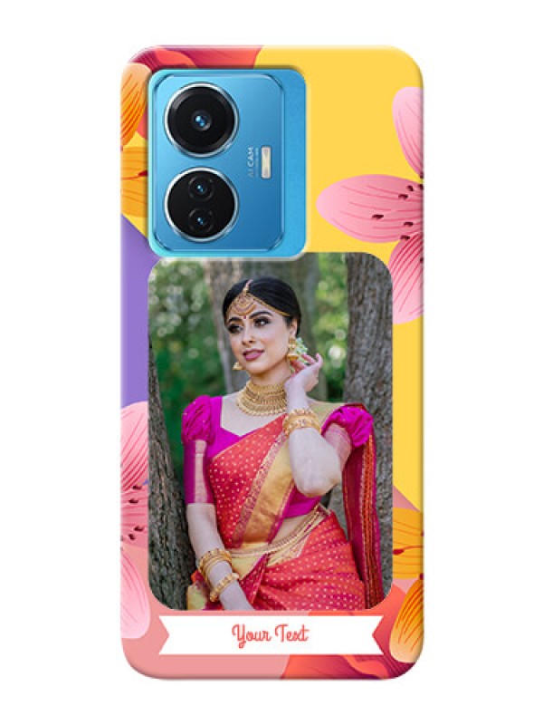 Custom Vivo T1 44W 4G Mobile Covers: 3 Image With Vintage Floral Design