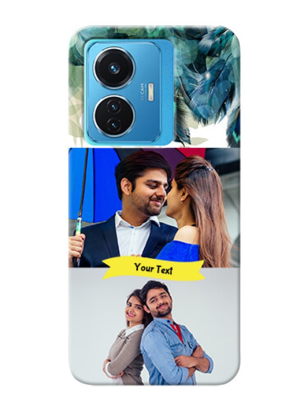 Custom Vivo T1 44W 4G Phone Cases: Image with Boho Peacock Feather Design