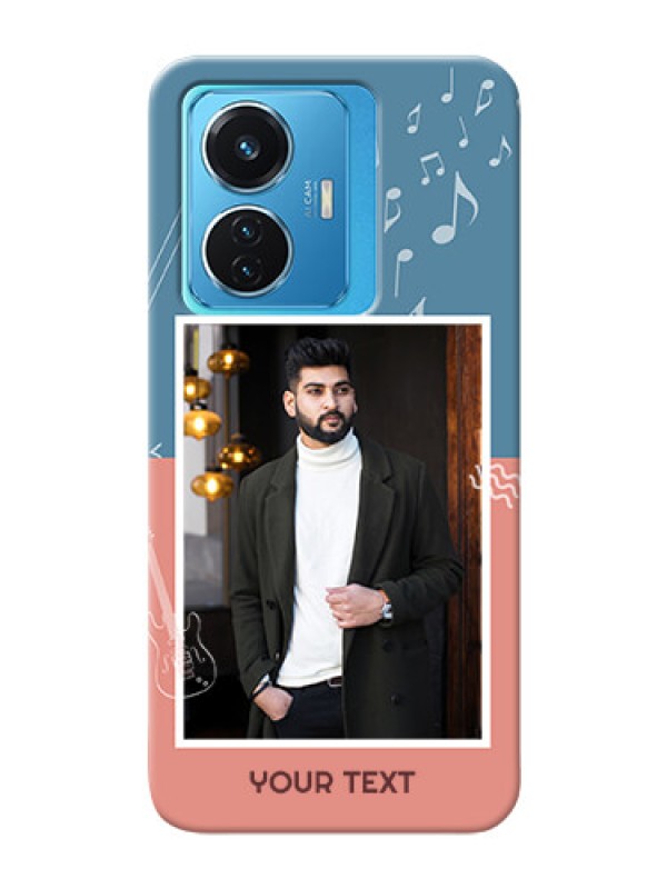 Custom Vivo T1 44W 4G Phone Back Covers with Color Musical Note Design