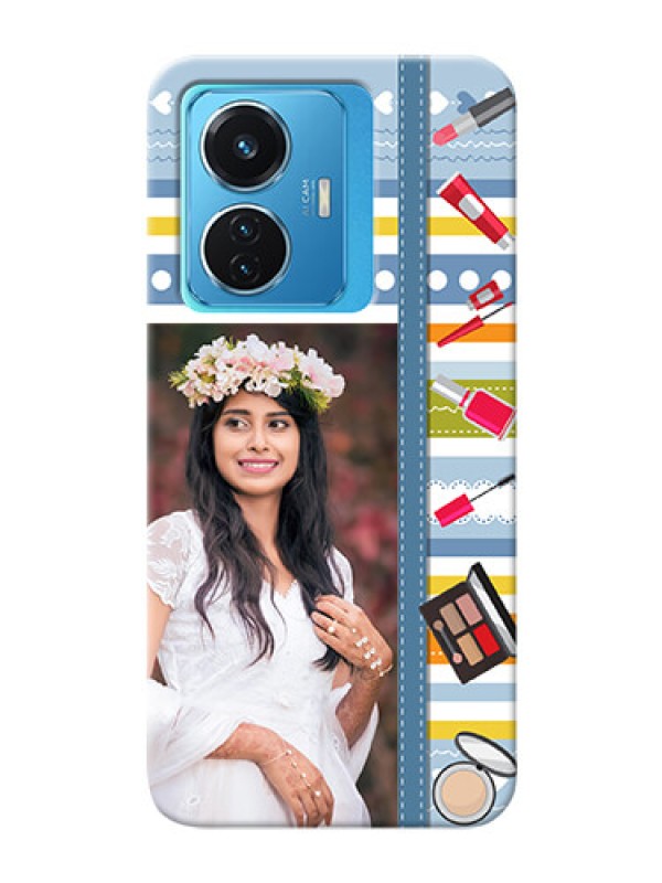 Custom Vivo T1 44W 4G Personalized Mobile Cases: Makeup Icons Design