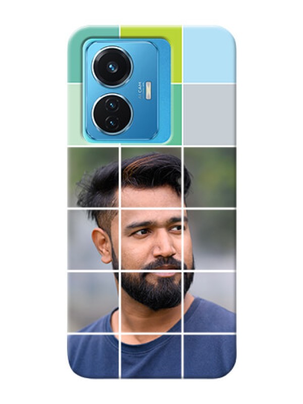 Custom Vivo T1 44W 4G personalised phone covers with white box pattern 