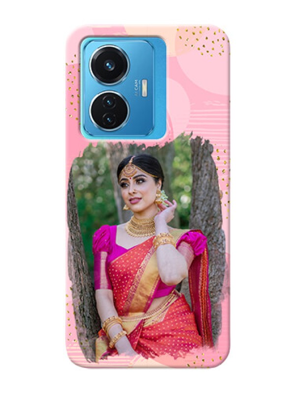 Custom Vivo T1 44W 4G Phone Covers for Girls: Gold Glitter Splash Design