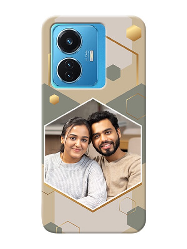 Custom Vivo T1 44W 4G Phone Back Covers: Stylish Hexagon Pattern Design