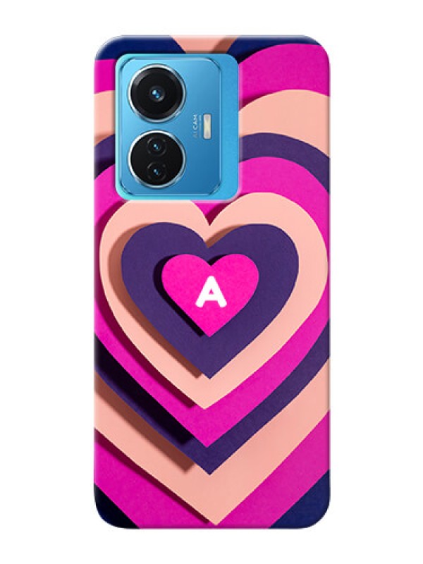 Custom Vivo T1 44W 4G Custom Mobile Case with Cute Heart Pattern Design