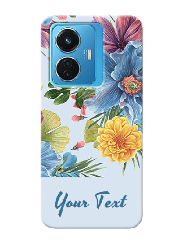 Custom Vivo T1 44W 4G Custom Phone Cases: Stunning Watercolored Flowers Painting Design