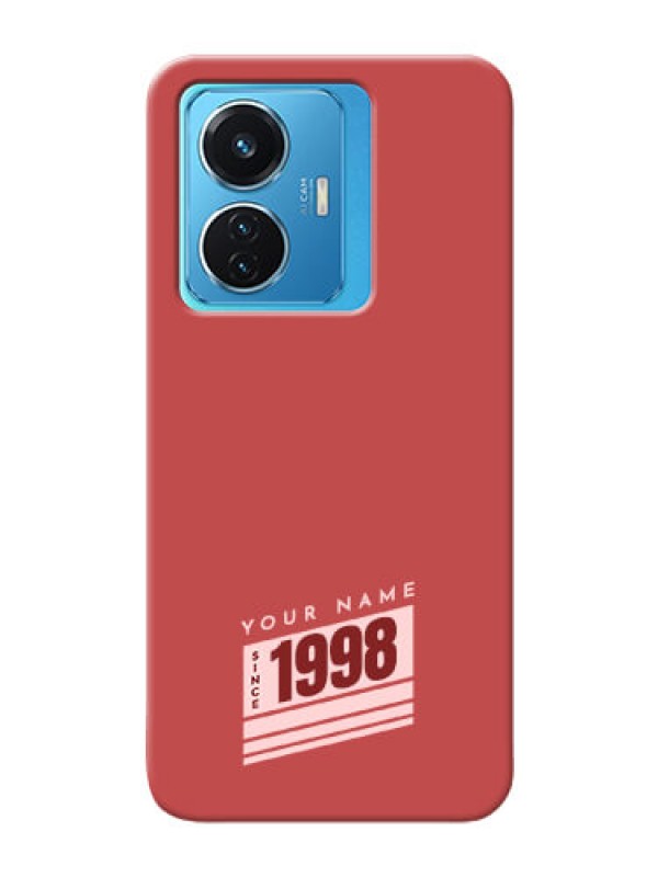 Custom Vivo T1 44W 4G Phone Back Covers: Red custom year of birth Design