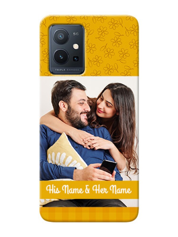 Custom Vivo T1 5G mobile phone covers: Yellow Floral Design