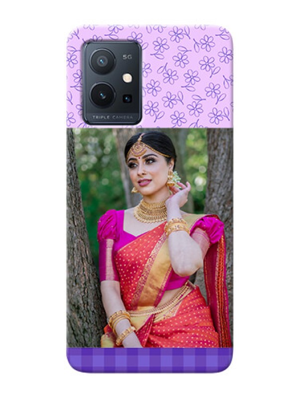 Custom Vivo T1 5G Mobile Cases: Purple Floral Design