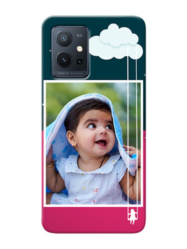 Custom Vivo T1 5G custom phone covers: Cute Girl with Cloud Design
