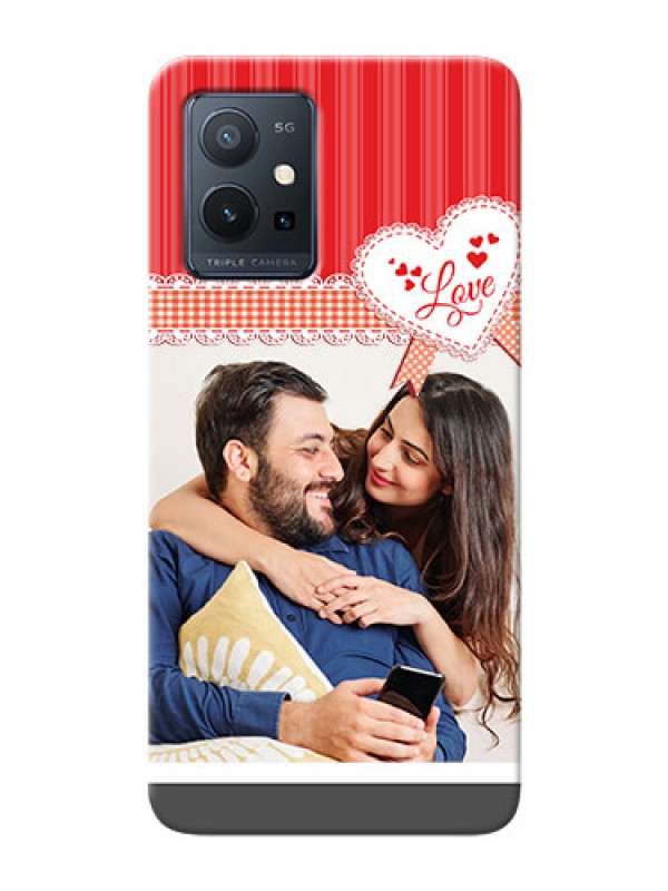 Custom Vivo T1 5G phone cases online: Red Love Pattern Design