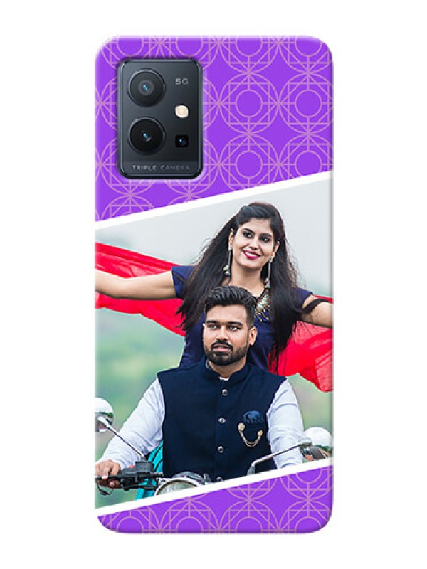 Custom Vivo T1 5G mobile back covers online: violet Pattern Design