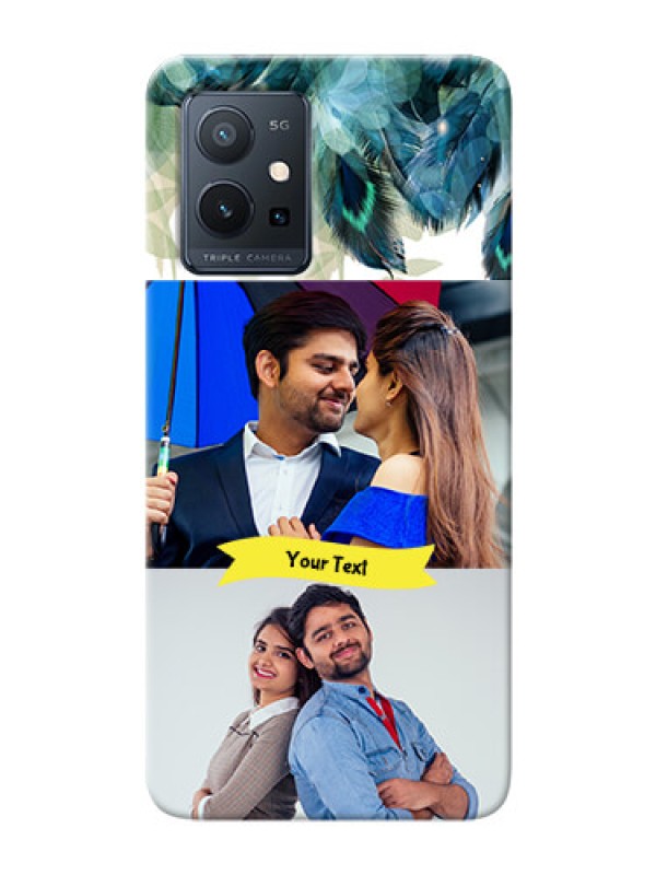 Custom Vivo T1 5G Phone Cases: Image with Boho Peacock Feather Design