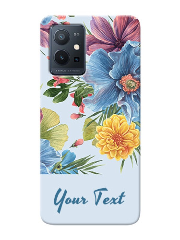Custom Vivo T1 5G Custom Phone Cases: Stunning Watercolored Flowers Painting Design