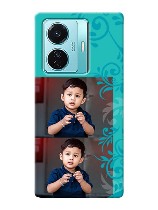 Custom Vivo T1 Pro 5G Mobile Cases with Photo and Green Floral Design 