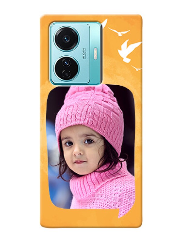 Custom Vivo T1 Pro 5G Phone Covers: Water Color Design with Bird Icons