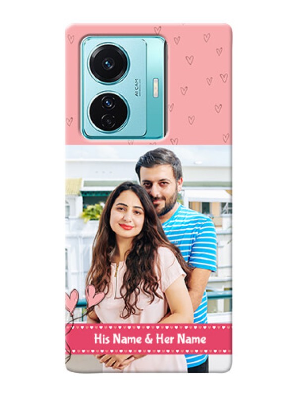 Custom Vivo T1 Pro 5G phone back covers: Love Design Peach Color