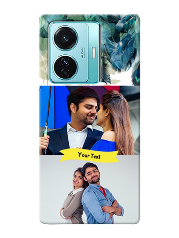 Custom Vivo T1 Pro 5G Phone Cases: Image with Boho Peacock Feather Design