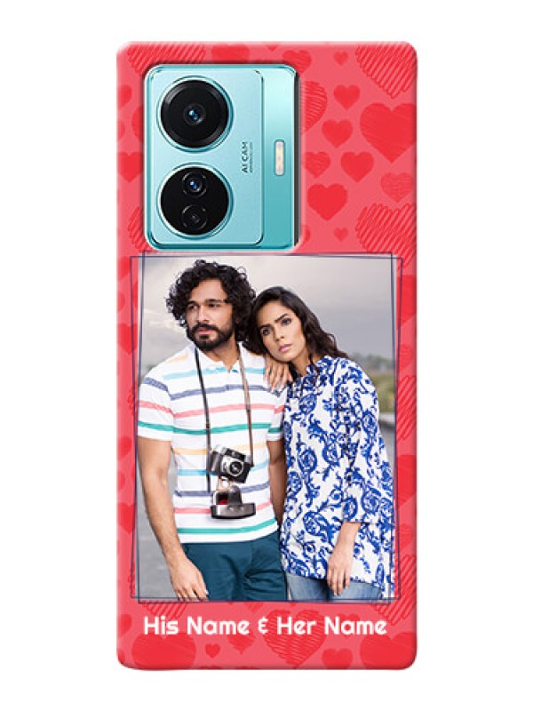 Custom Vivo T1 Pro 5G Mobile Back Covers: with Red Heart Symbols Design