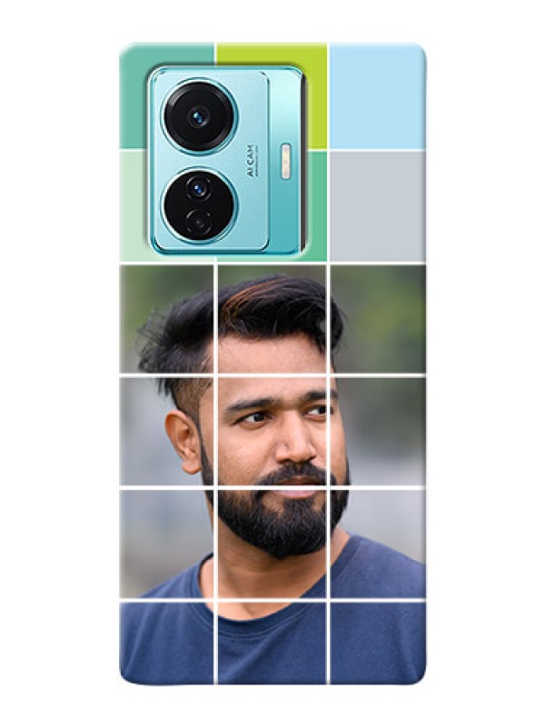 Custom Vivo T1 Pro 5G personalised phone covers with white box pattern 