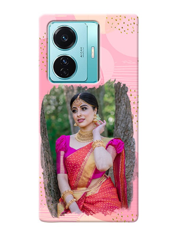 Custom Vivo T1 Pro 5G Phone Covers for Girls: Gold Glitter Splash Design