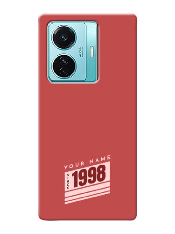 Custom Vivo T1 Pro 5G Phone Back Covers: Red custom year of birth Design