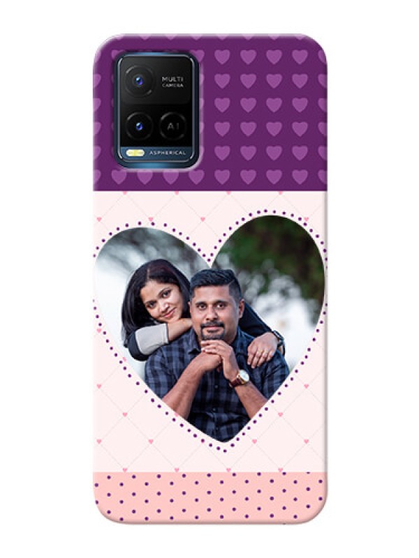 Custom Vivo T1X Mobile Back Covers: Violet Love Dots Design
